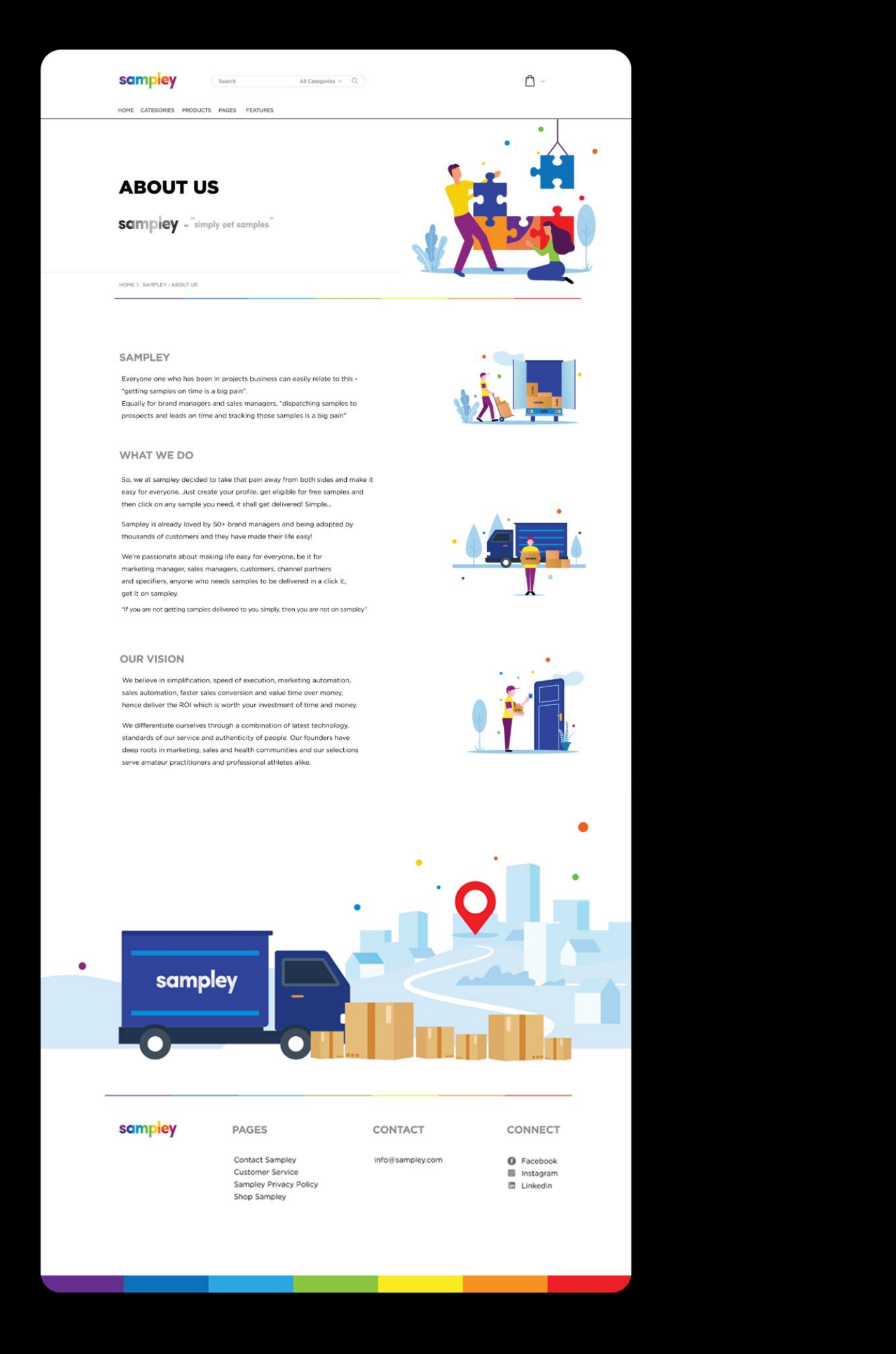 Final About Us web page design for Sampley